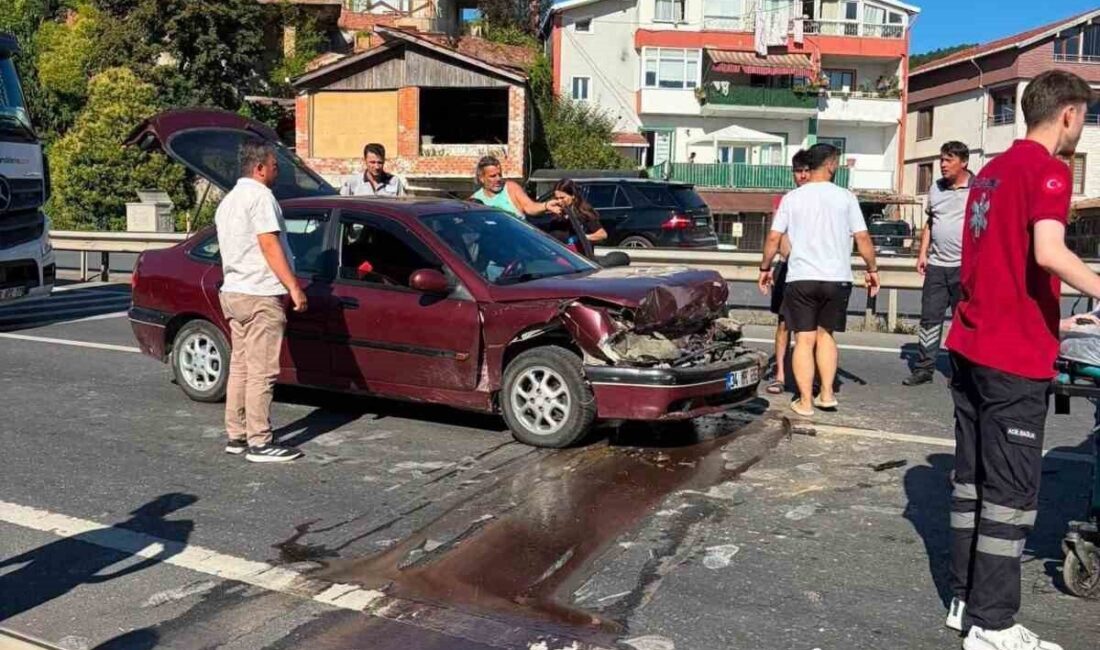 Karadeniz Ereğli ilçesinde meydana gelen trafik kazasında, yayalara yol vermek
