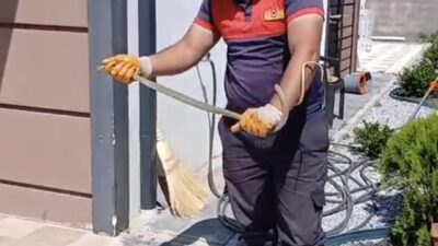 Yozgat’ta Çapanoğlu Mahallesi Güneykent Villaları’nda bir evin bahçesinde tespit edilen