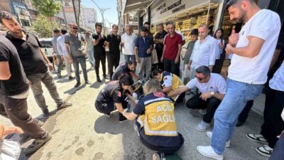 Hakkari’nin Yüksekova ilçesinde bir sara hastası, Cengiz Topel Caddesi’nde yürürken