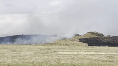 Bitlis’in Ahlat ile Tatvan ilçeleri arasında çıkan yangın, çevre sakinlerini