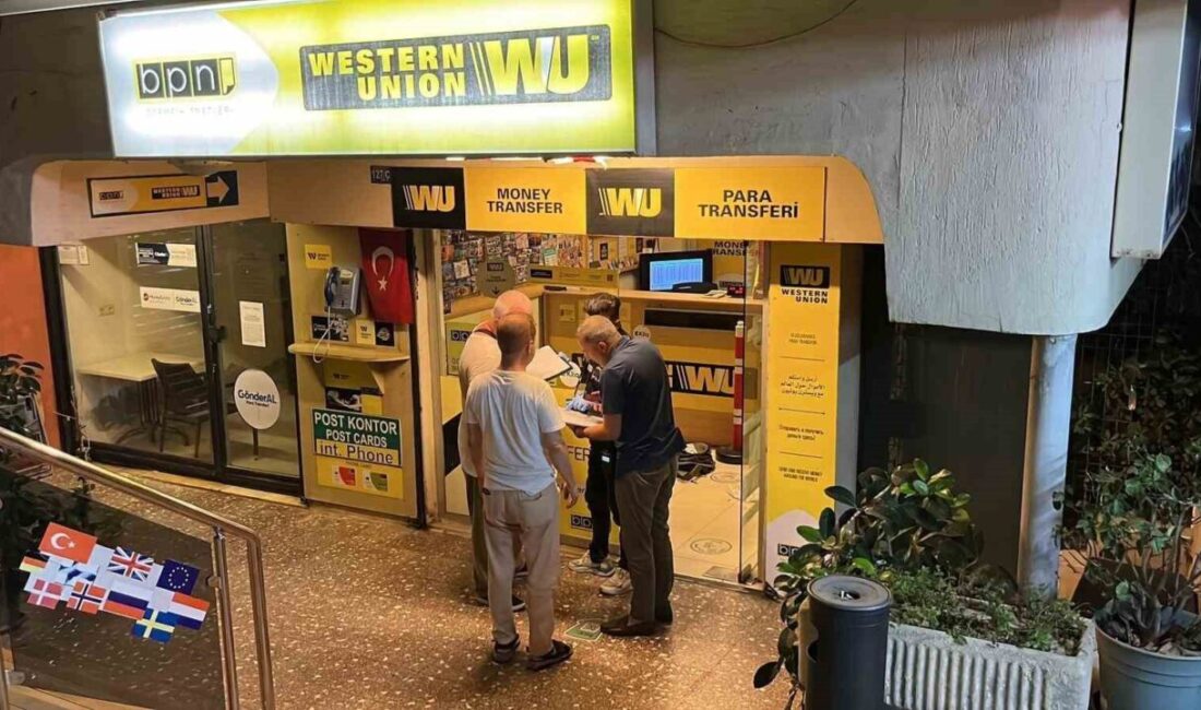 Alanya ilçesinde bir döviz bürosunda yaşanan olayda, maskeli ve silahlı