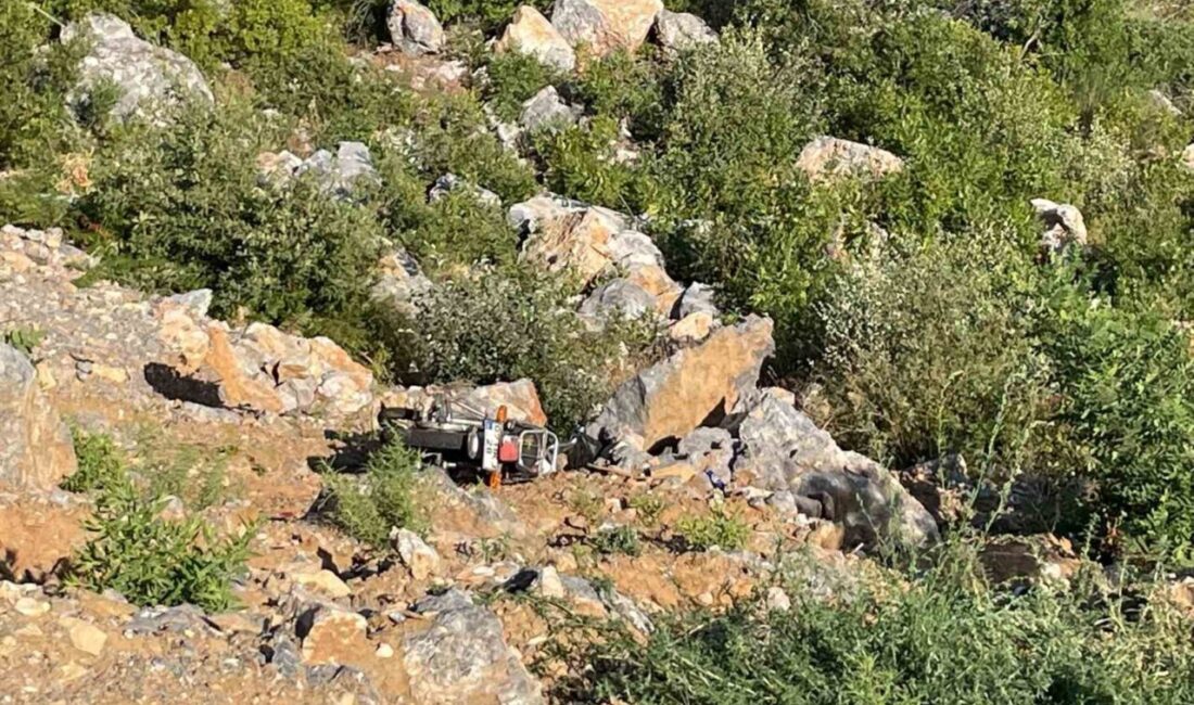 Alanya ilçesinde bir motosikletin uçuruma yuvarlanması sonucu meydana gelen kazada