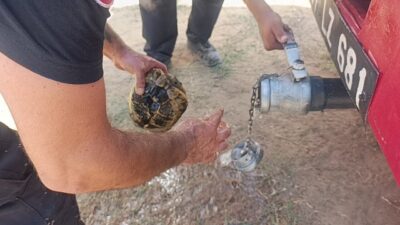 Manavgat ilçesinde, sarp ve dağlık bir arazide başlayan orman yangını,