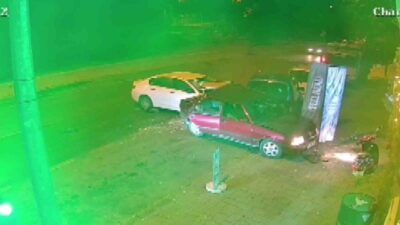 Denizli’de alkollü bir kadın sürücü, seyir halindeyken ani bir şekilde