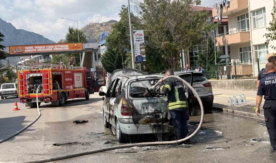 Amasya’da seyir halinde olan bir araçta yangın çıktı ve kısa