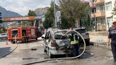 Amasya’da seyir halinde olan bir araçta yangın çıktı ve kısa