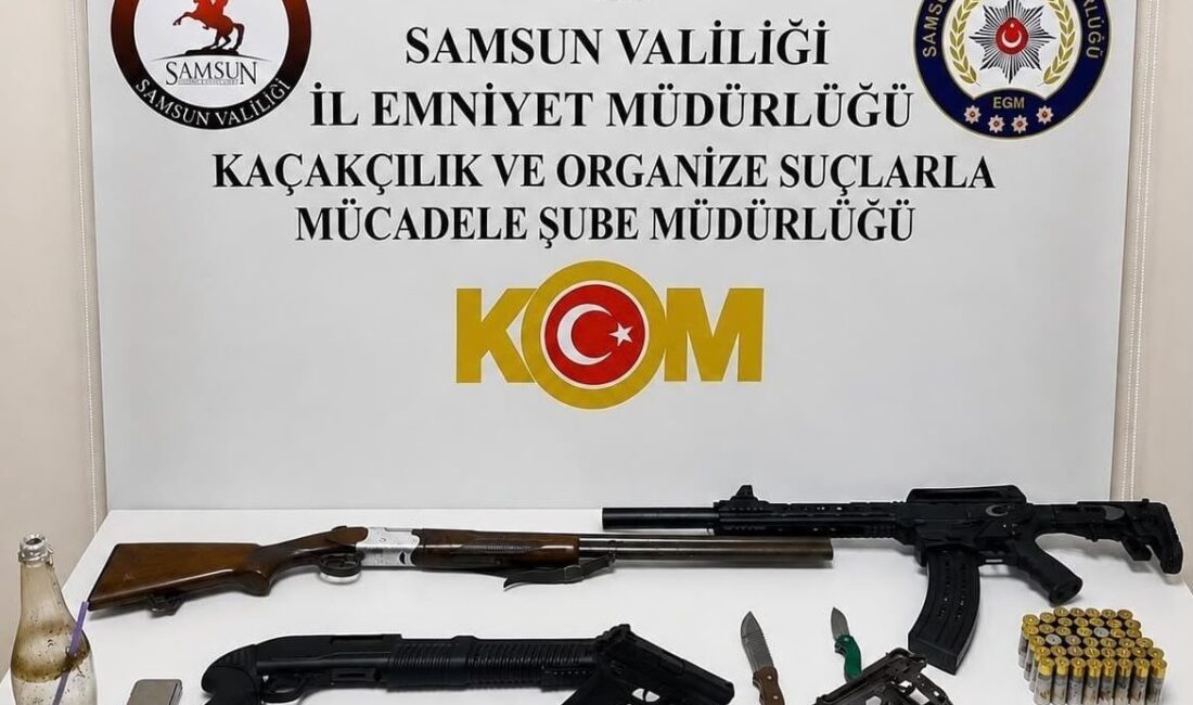 Samsun’un Bafra ilçesinde silah kaçakçılığıyla ilgili yürütülen bir soruşturma kapsamında