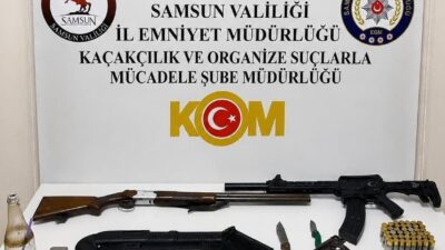 Samsun’un Bafra ilçesinde silah kaçakçılığıyla ilgili yürütülen bir soruşturma kapsamında