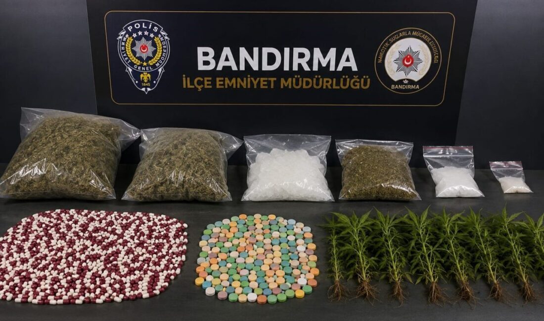 Bandırma ilçesindeki Emniyet Müdürlüğü ekipleri, uyuşturucuyla mücadele kapsamında 1 Ocak-20