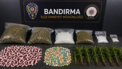 Bandırma ilçesindeki Emniyet Müdürlüğü ekipleri, uyuşturucuyla mücadele kapsamında 1 Ocak-20