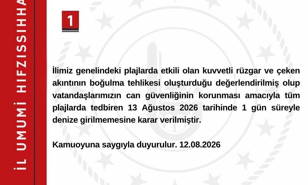 Bartın ilinde İl Umumi Hıfzıssıhha Kurulu tarafından alınan bir kararla,