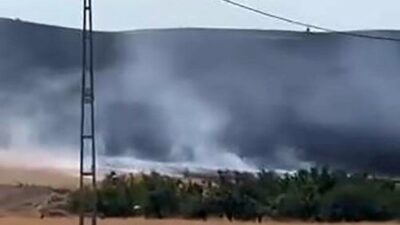 Elazığ’ın Baskil ilçesinde meydana gelen anız yangını korku ve endişeye