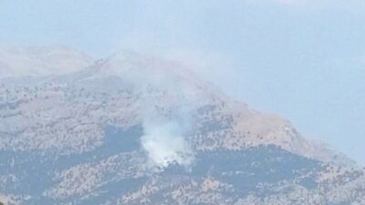Siirt’in Baykan ilçesinde bulunan Kalems Dağı’nda meydana gelen bir yangın