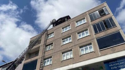 Bayrampaşa’da, henüz belirlenemeyen bir sebepten ötürü bir binanın çatısında yangın