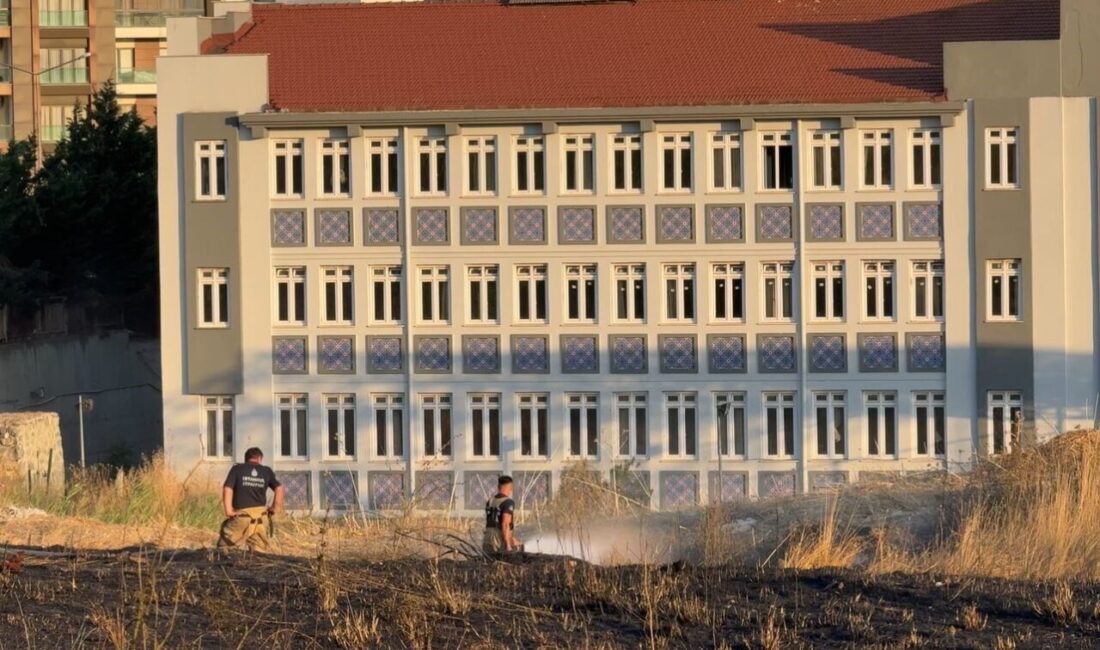 İstanbul Beylikdüzü ilçesinde otluk alanda meydana gelen yangın büyük endişeye