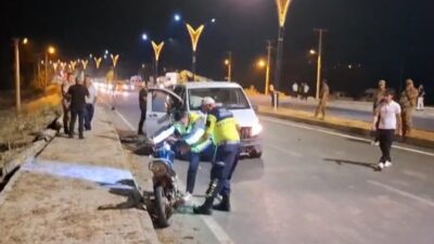 Bitlis’te meydana gelen trafik kazasında motosiklet ile otomobil çarpıştı ve