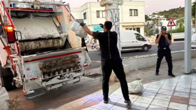 Bodrum ilçesinde kötü koku şikayeti üzerine harekete geçen zabıta ekipleri,