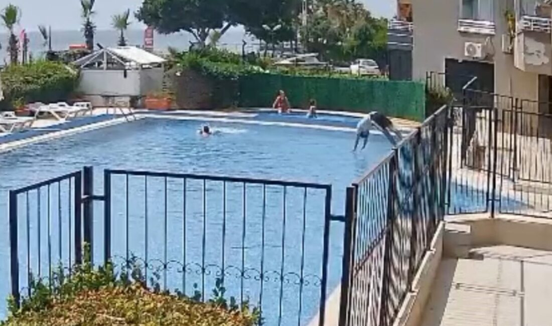 Mersin’de bir tatil sitesinde meydana gelen olayda, havuza giren bir