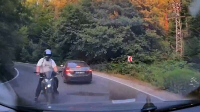 Bolu’da, Gölcük Tabiat Parkı yolunda meydana gelen kazada, bir motosiklet