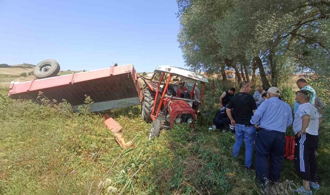 Samsun’un Havza ilçesinde yaşanan bir kaza sonucunda buğday yüklü bir