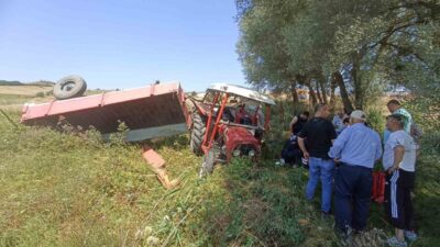 Samsun’un Havza ilçesinde yaşanan bir kaza sonucunda buğday yüklü bir