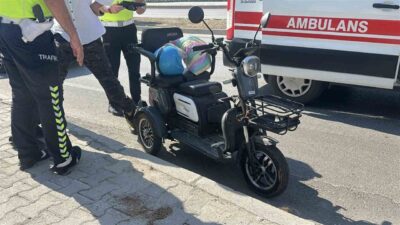 Burdur’da meydana gelen trafik kazasında, bir 3 tekerlekli motosiklet sürücüsü