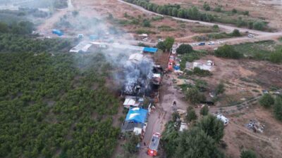Bursa’da bulunan bir çiftlikte meydana gelen yangın, itfaiye ekiplerinin yaklaşık