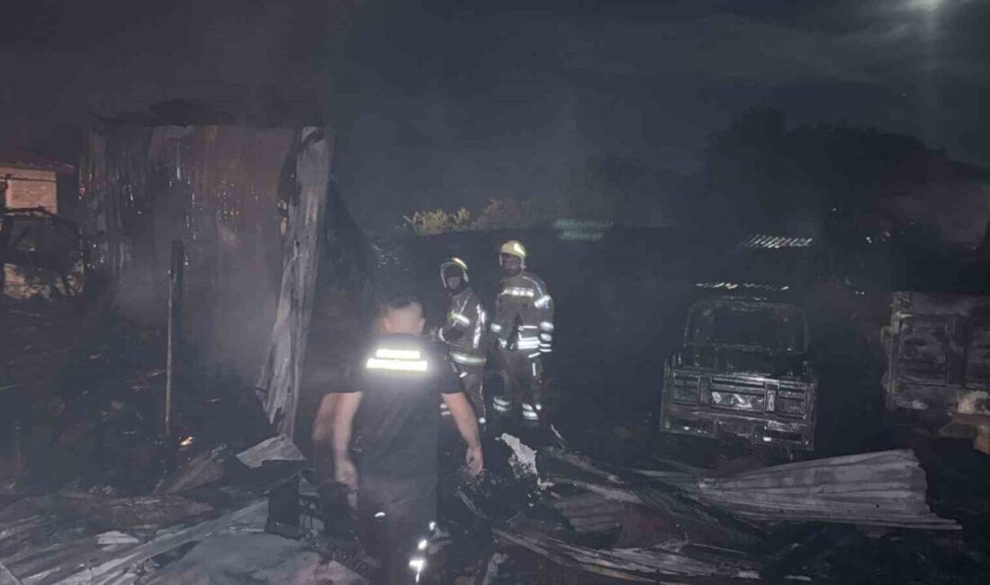 Bursa’nın Harmancık ilçesinde bir samanlıkta başlayan yangın, yakındaki bir eve
