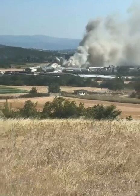 Mudanya ilçesinde bulunan bir tavuk çiftliğinde meydana gelen yangın kısa