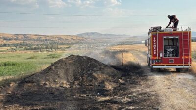 Çankırı’da Tüney köyü yakınlarında meydana gelen örtü yangını, itfaiye ekipleri