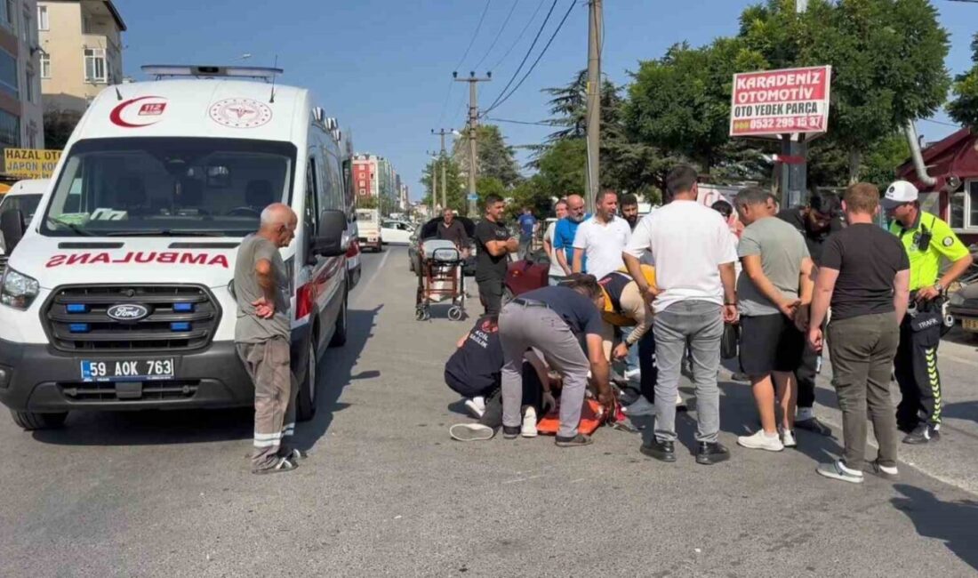 Tekirdağ’ın Çerkezköy ilçesinde meydana gelen trafik kazasında motosiklet sürücülerinden biri
