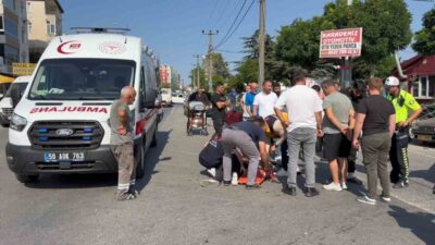 Tekirdağ’ın Çerkezköy ilçesinde meydana gelen trafik kazasında motosiklet sürücülerinden biri