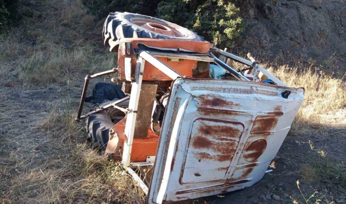 Amasya’da, Abacı köyünde meydana gelen bir kaza sonucunda traktör devrilmiş