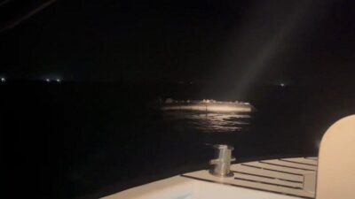 Didim ilçesinde Yunan unsurları tarafından Türk karasularına geri itilen lastik