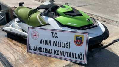 Didim ilçesinde düzensiz göçmenleri jet ski ile taşıyan bir organizatör,