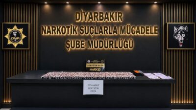Diyarbakır’ın Bağlar ilçesinde Narkotik Suçlarla Mücadele Şube Müdürlüğü ekiplerinin yürüttüğü