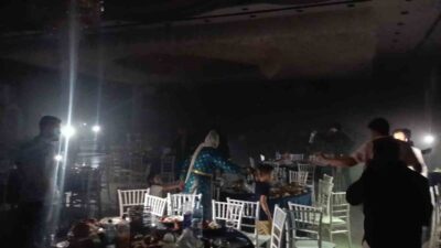 Şanlıurfa’da bulunan bir düğün salonundaki yangın panik ve korkuya neden