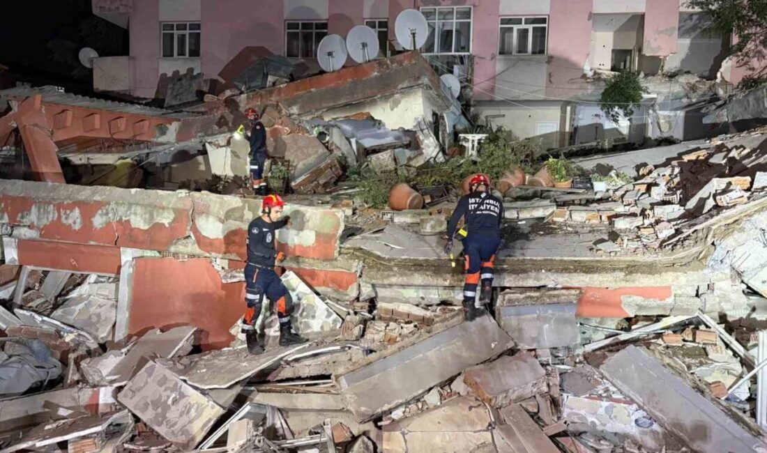 Bahçelievler ilçesi belediye yetkilileri, çöken 6 katlı binanın önceden boşaltılmış