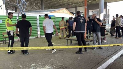 Edirne Şehirlerarası Otobüs Terminali’nde, platformda gerçekleştirilen boya çalışması sırasında meydana