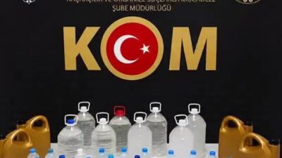 Edirne’de polis ekipleri tarafından kaçak ve sahte alkollü içki ticaretinin