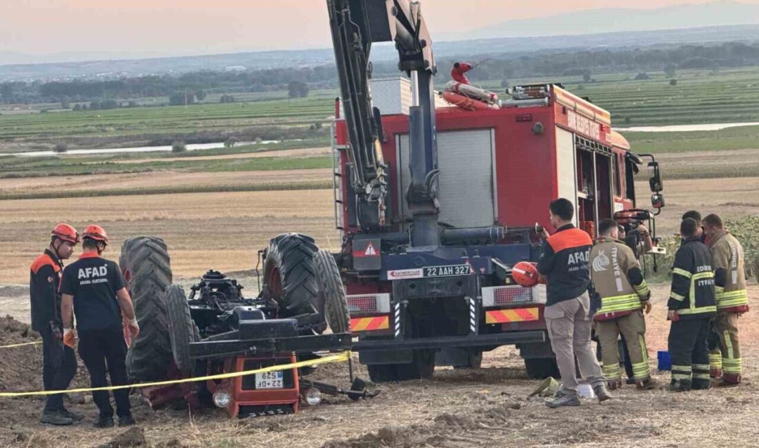 Edirne’nin Üyüklütatar köyünde yaşanan acı olayda, traktörün devrilmesi sonucu çift