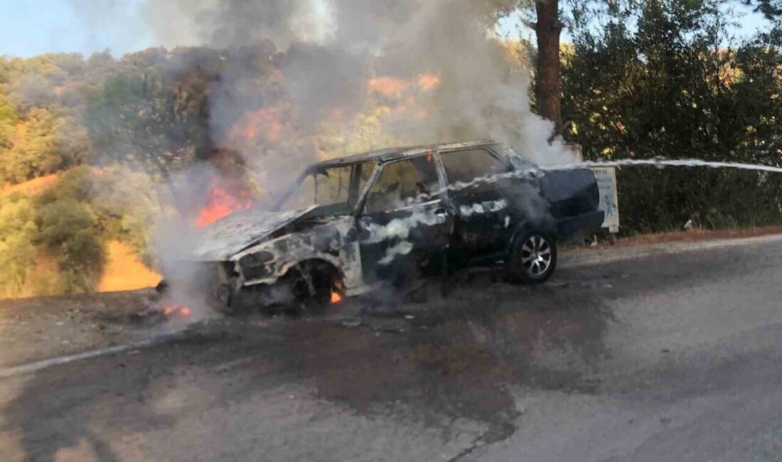 Balıkesir’in Edremit ilçesindeki araç yangını, itfaiye ekiplerinin müdahalesiyle kontrol altına