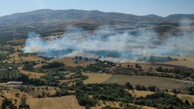 Elazığ’ın Sütlüce köyünde çıkan anız ve bahçe yangınına müdahale devam