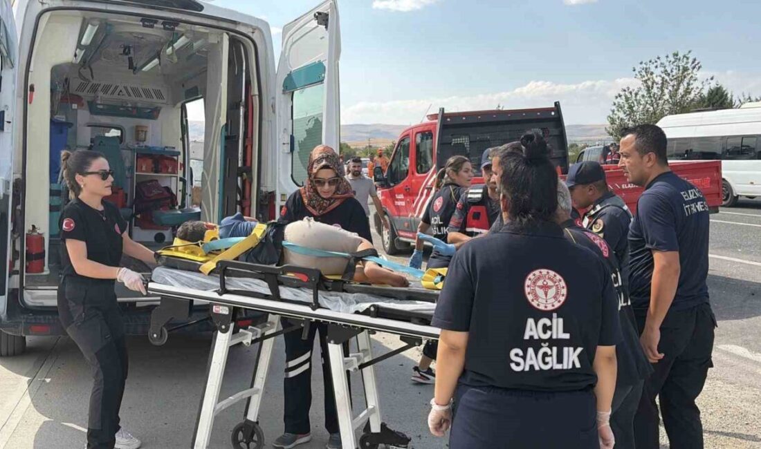 Elazığ-Keban kara yolunda meydana gelen bir trafik kazasında, bir minibüs