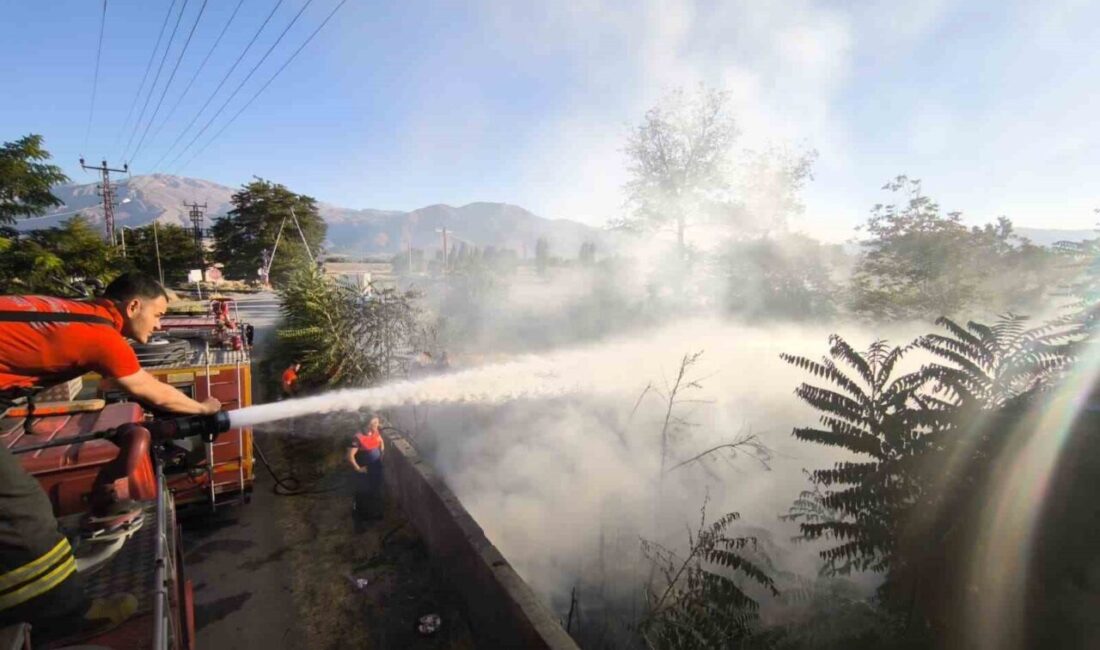 Erzincan’da boş bir arazide çıkan yangın, itfaiye ekiplerinin zamanında müdahalesi