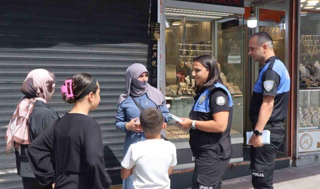 Erzurum’da, Toplum Destekli Polislik Şube Müdürlüğü ekipleri, Taş Mağazalar Caddesi’nde
