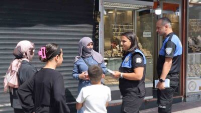 Erzurum’da, Toplum Destekli Polislik Şube Müdürlüğü ekipleri, Taş Mağazalar Caddesi’nde
