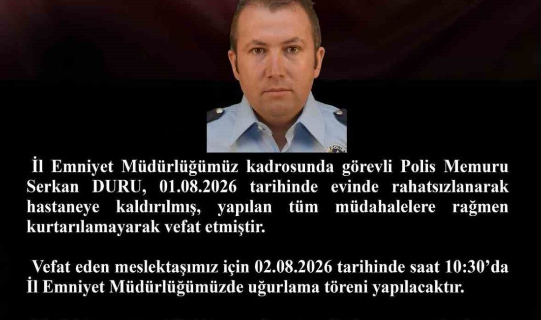 Kayseri’de kendi evinde yaşadığı sağlık sorunu nedeniyle hastaneye götürülen polis