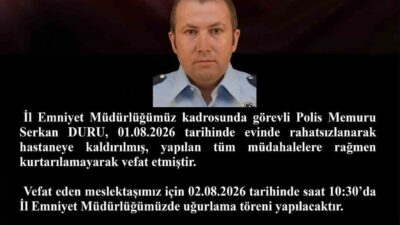 Kayseri’de kendi evinde yaşadığı sağlık sorunu nedeniyle hastaneye götürülen polis