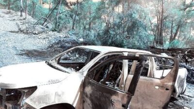Fethiye ilçesindeki bir doğal gaz çalışmasında kullanılan bir kamyonette bulunan